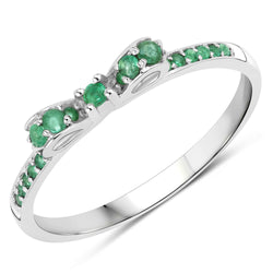 0.27 Carat Genuine Zambian Emerald 14K White Gold Ring