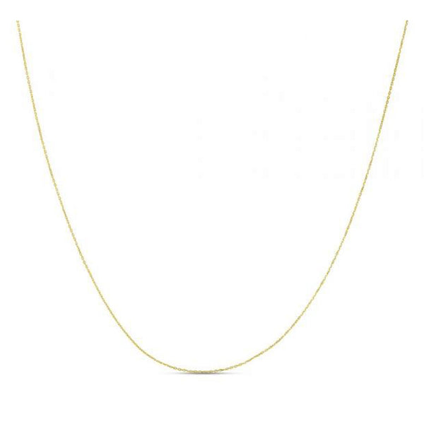 Double Extendable Diamond Cut Cable Chain in Yellow Gold (0.87 mm)