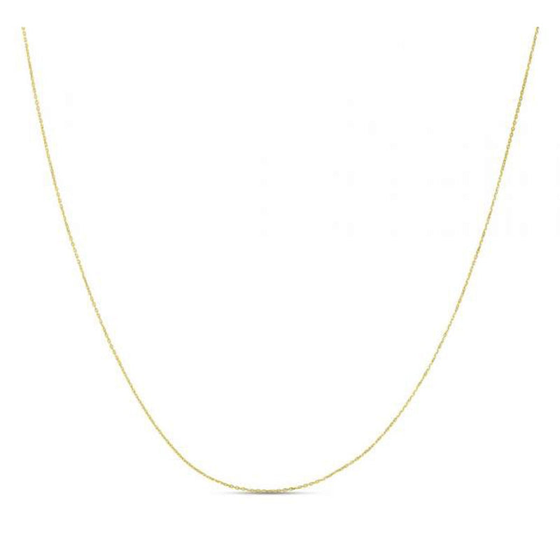 Double Extendable Diamond Cut Cable Chain in Yellow Gold (0.87 mm)