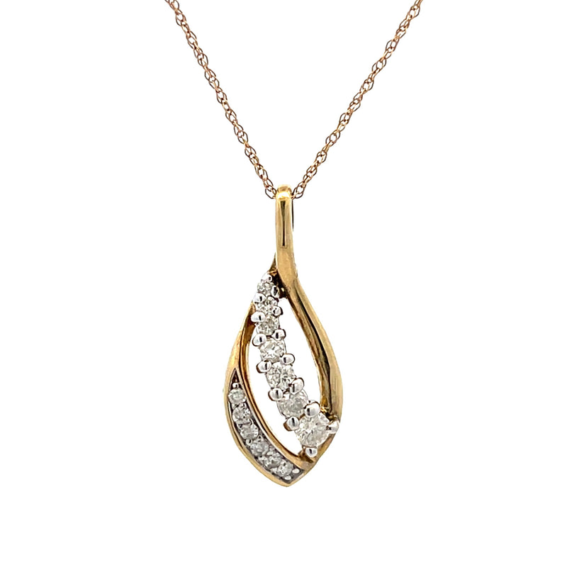 Natural .25ct Diamond Fashion Pendants 10KT Yellow Gold