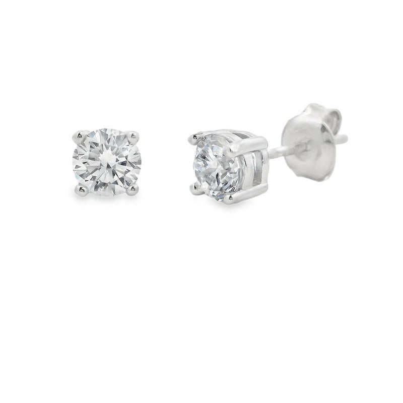 .88ct Lab Grown Diamond Stud Earrings Sterling Silver