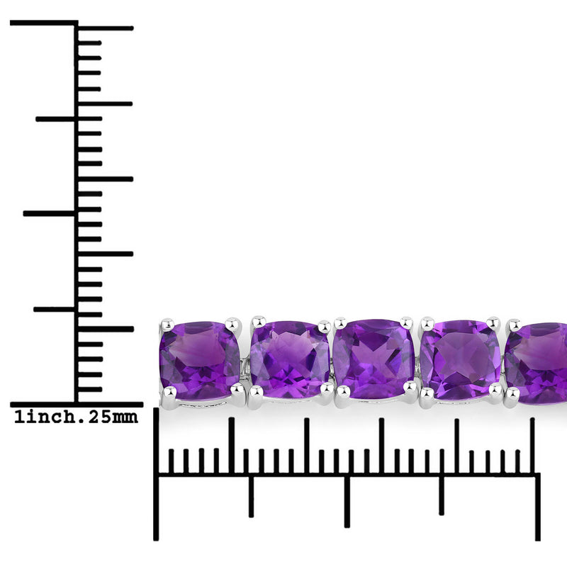 6.05 Carat Genuine Amethyst .925 Sterling Silver Bracelet