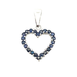 .37ct Sapphire Heart Love Pendant 10KT White Gold