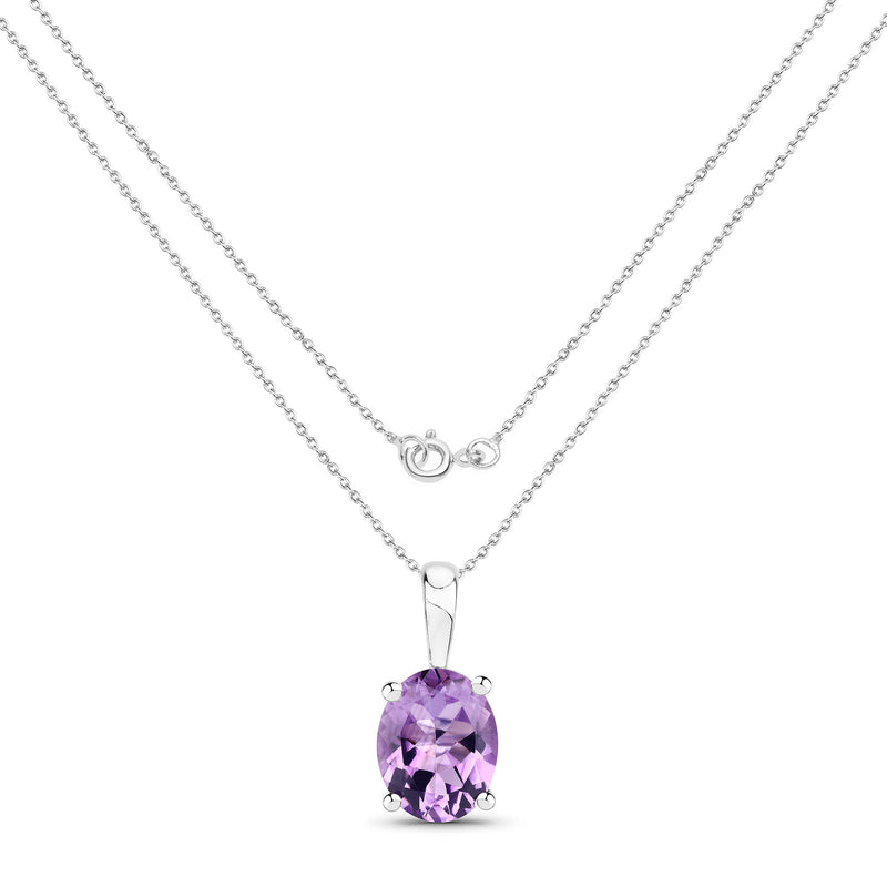 1.60 Carat Genuine Amethyst .925 Sterling Silver Pendant