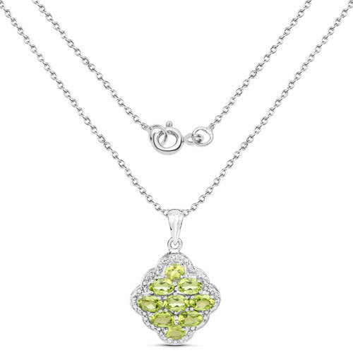 3.57 Carat Genuine Peridot .925 Sterling Silver Pendant