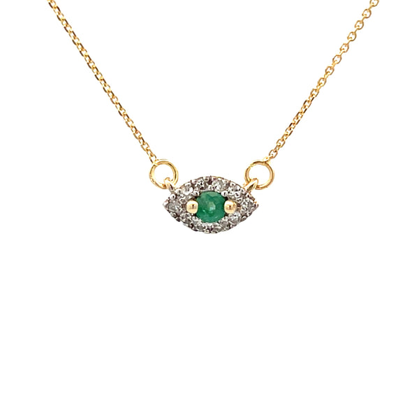 .12ct Emerald Diamond Fashion Pendants 14KT Yellow Gold