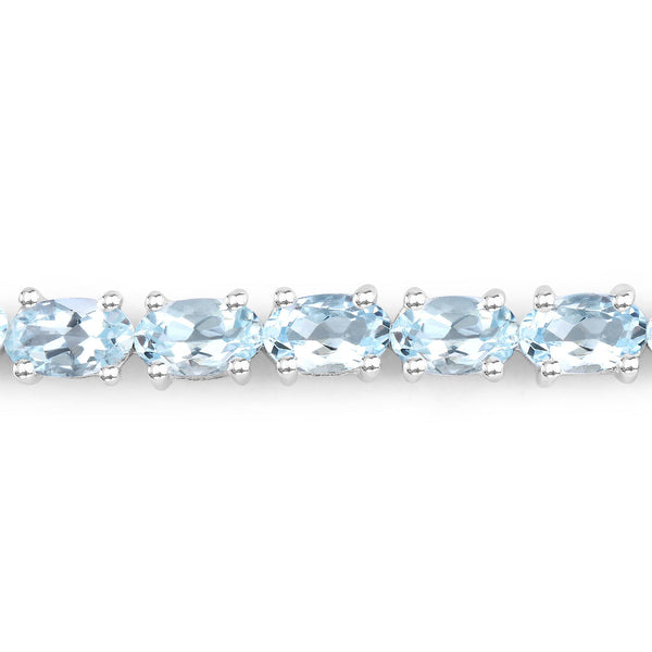 2.20 Carat Genuine Aquamarine .925 Sterling Silver Bracelet