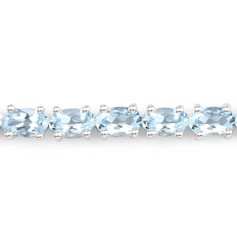 2.20 Carat Genuine Aquamarine .925 Sterling Silver Bracelet