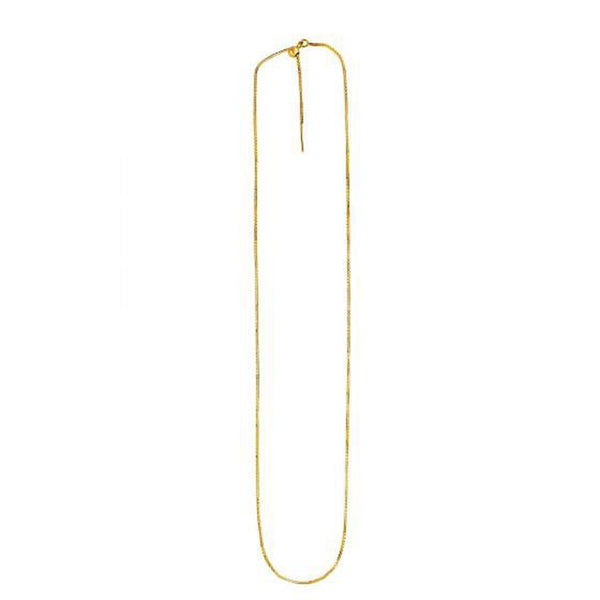 Endless Adjustable Box Chain in 14k Yellow Gold (0.95 mm)