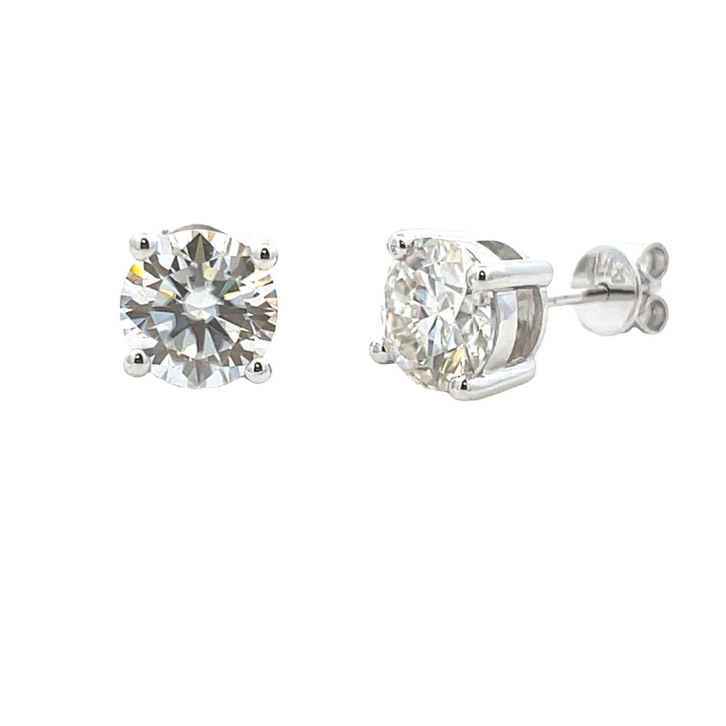 Genuine 2.20ct Moissanite Stud Earrings 10KT White Gold