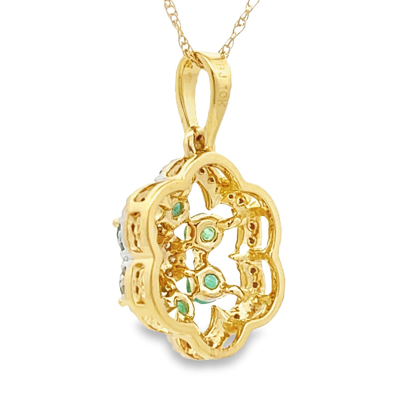 .40ct Emerald Diamond Fashion Pendants 10KT Yellow Gold