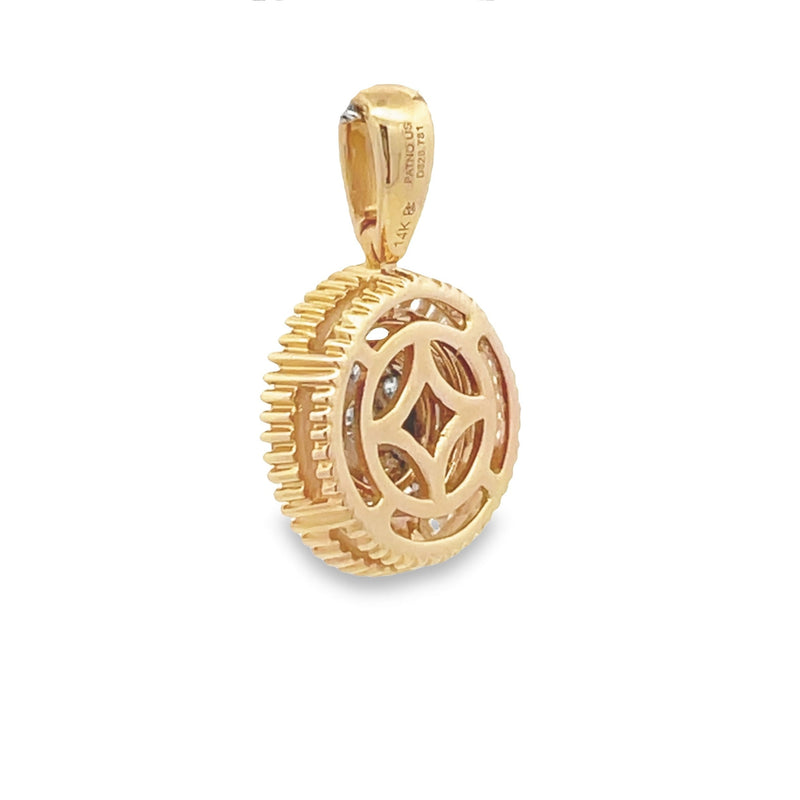 Natural .33ct Diamond Fashion Pendants 14KT Yellow Gold