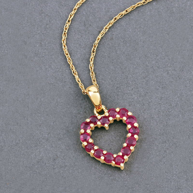 0.43 Carat Genuine Ruby 10K Yellow Gold  Pendant