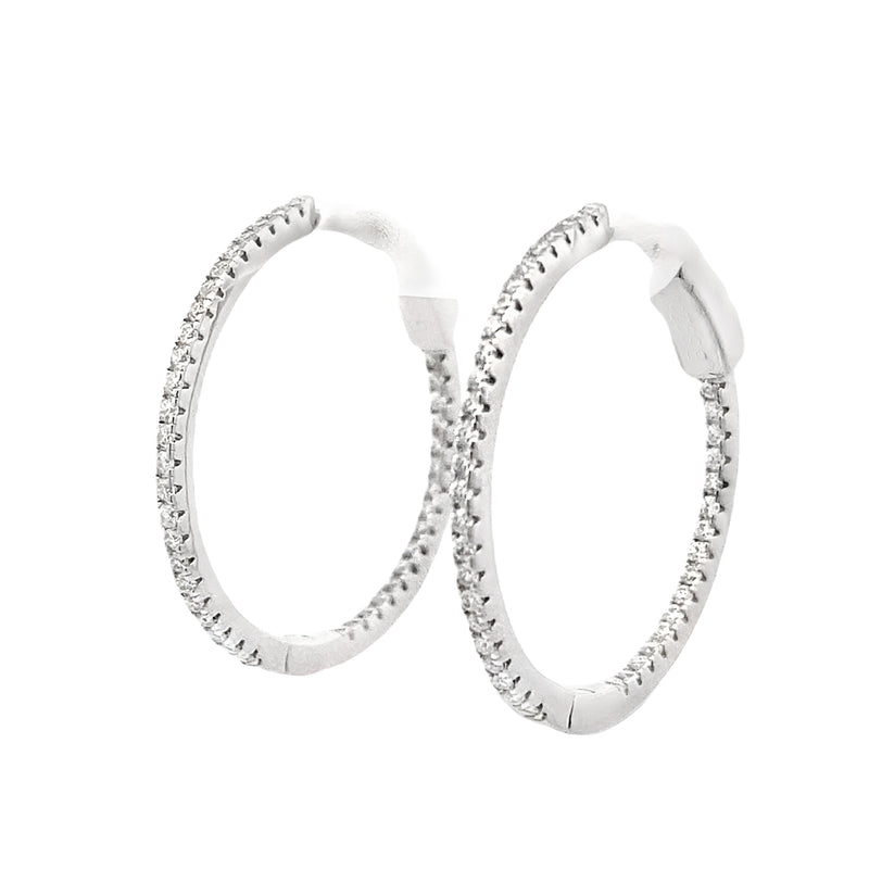 Genuine .49ct Moissanite Hoop Earrings Sterling Silver