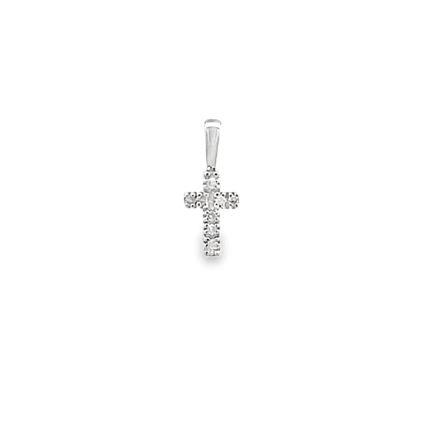 .03ct Diamond Cross Religious Pendant 10KT White Gold