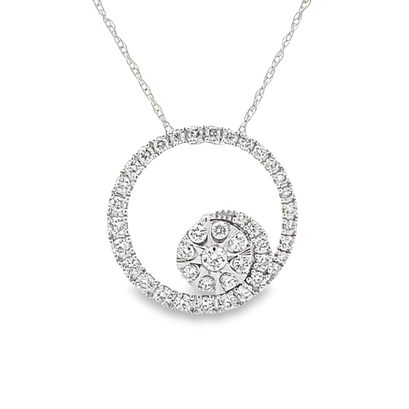 .50ct Diamond Circle of Love Pendant 14KT White Gold