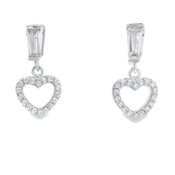 Natural Cubic Zirconia Earrings Sterling Silver