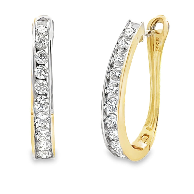 1.00ct Lab Grown Diamond Hoop Earrings 14KT Yellow Gold