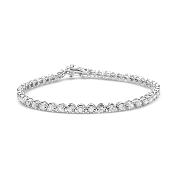 14K White Gold 5.0 Cttw Diamond" Classic Tennis Bracelet for Women (H-I Color, SI1-SI2 Clarity) - 7" Inches