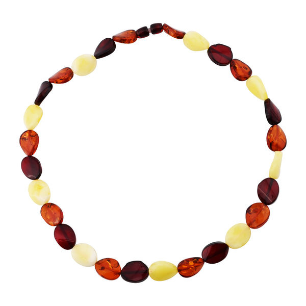 Multi Color Amber Graduated Bead Statement Necklace