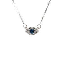 .14ct Sapphire Diamond Fashion Pendants 14KT White Gold