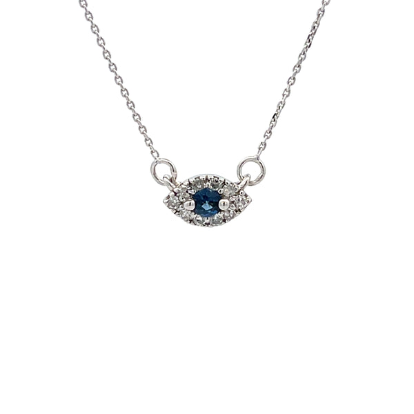 .14ct Sapphire Diamond Fashion Pendants 14KT White Gold