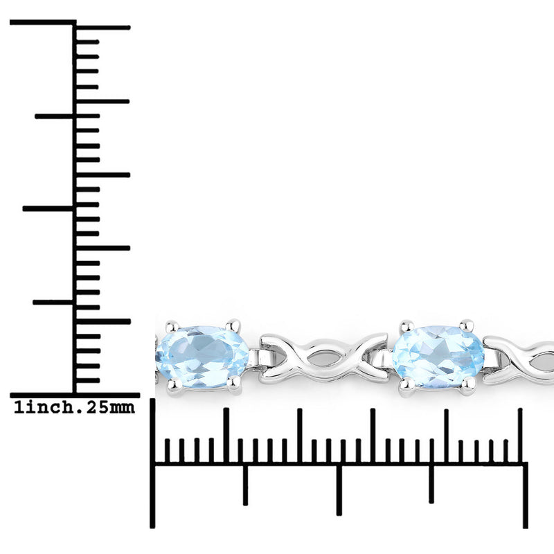 2.55 Carat Genuine Blue Topaz .925 Sterling Silver Bracelet