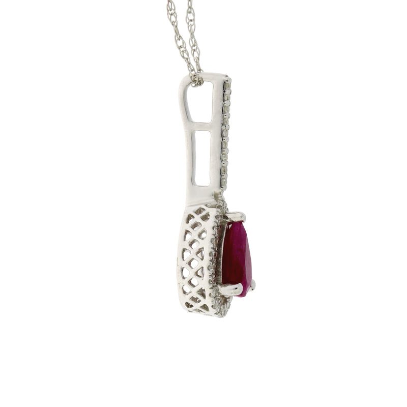 .58ct Ruby Diamond Fashion Pendants 14KT White Gold