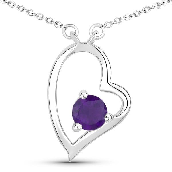 0.43 Carat Genuine Amethyst .925 Sterling Silver Necklace