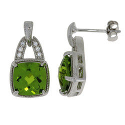 4.12ct Synthetic Color Dangle Earrings Sterling Silver