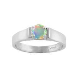 V3 Jewelry Natural Ethiopian Opal & Sterling Silver Solitaire Ring