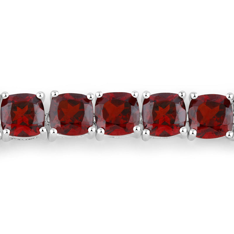 7.37 Carat Genuine Garnet .925 Sterling Silver Bracelet