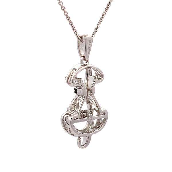 Natural .05ct Diamond Animal Pendant Sterling Silver