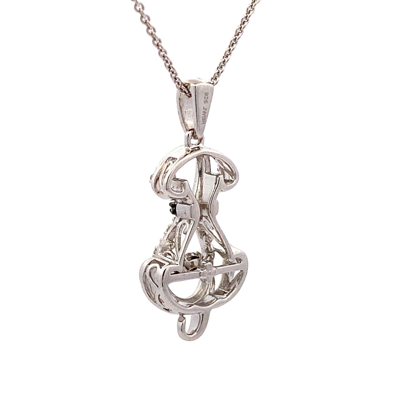 Natural .05ct Diamond Animal Pendant Sterling Silver