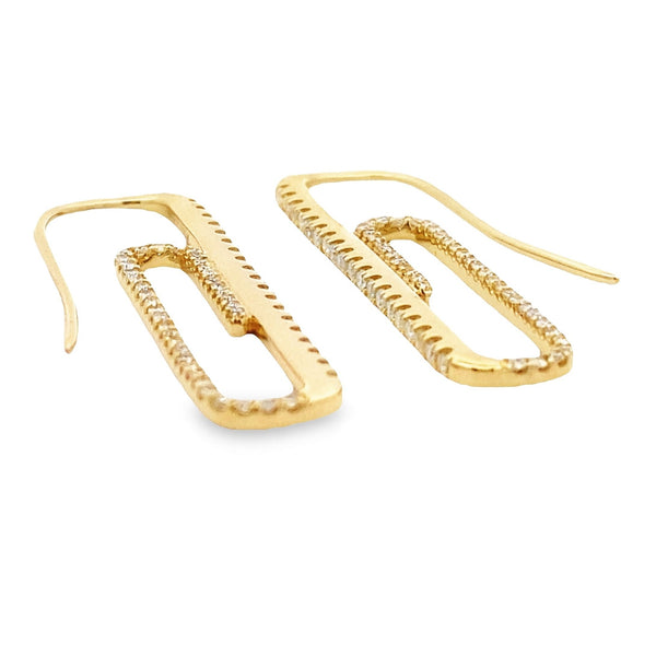 Genuine .44ct Diamond Hoop Earrings 14KT Yellow Gold