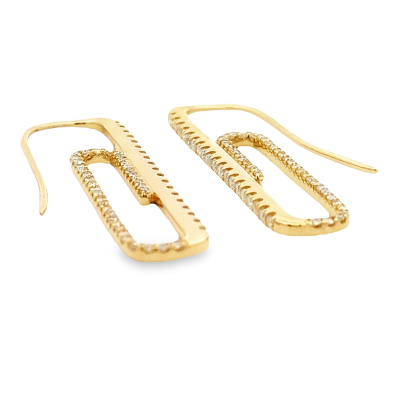 Genuine .44ct Diamond Hoop Earrings 14KT Yellow Gold