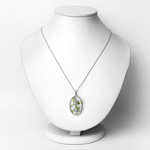 2.10 Carat Genuine Peridot .925 Sterling Silver Pendant