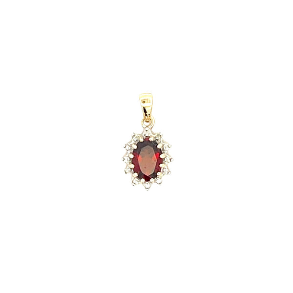 .99ct Garnet Diamond Fashion Pendants 10KT Yellow Gold