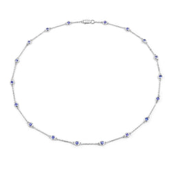 1.80 Carat Genuine Tanzanite .925 Sterling Silver Necklace