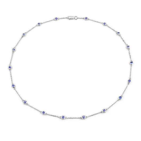 1.80 Carat Genuine Tanzanite .925 Sterling Silver Necklace