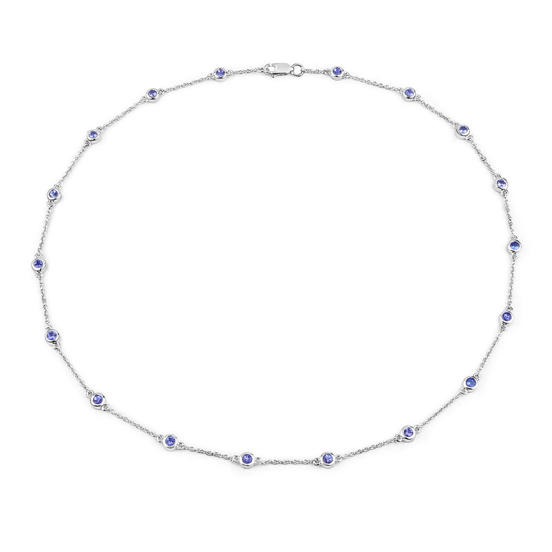 1.80 Carat Genuine Tanzanite .925 Sterling Silver Necklace