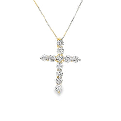 .73ct Diamond Cross Religious Pendant 14KT Yellow Gold