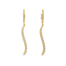 Genuine .50ct Diamond Dangle Earrings 10KT Yellow Gold