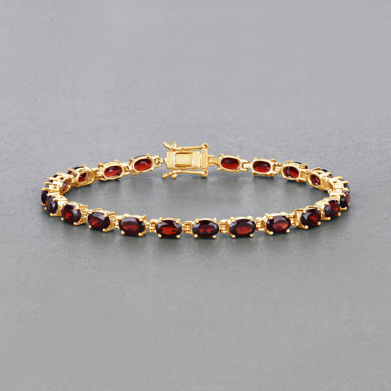 11.22 Carat Genuine Garnet .925 Sterling Silver Bracelet