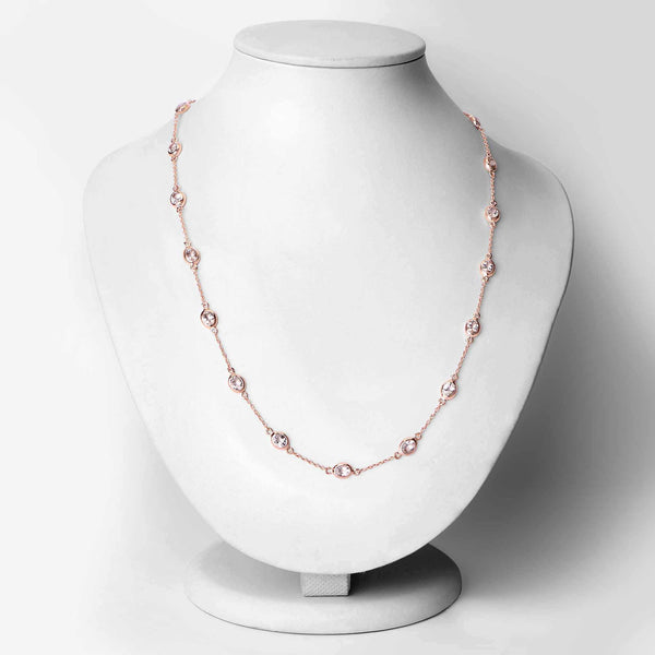 4.86 Carat Genuine Morganite .925 Sterling Silver Necklace