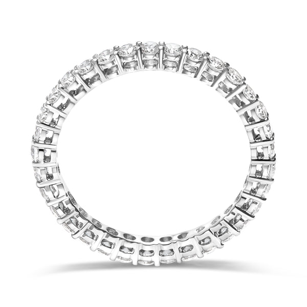 14K White Gold 1.00 Cttw Lab-Grown Diamond Shared Prong Set Eternity Band Ring (F-G Color, VS1-VS2) - Size 7.5