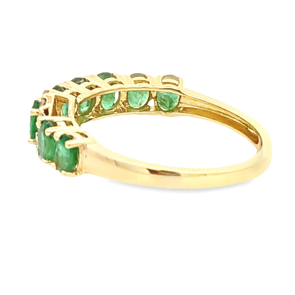 Emerald Diamond Fashion band rings 14KT Yellow Gold