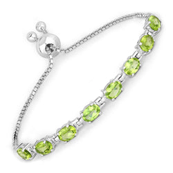 6.64 Carat Genuine Peridot .925 Sterling Silver Bracelet