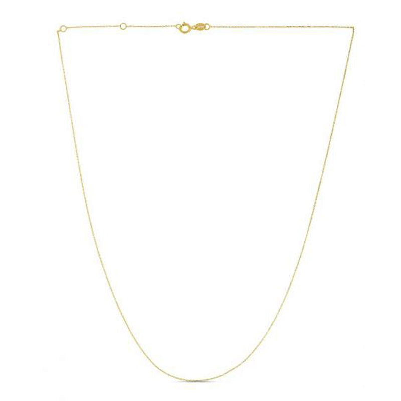 Double Extendable Diamond Cut Cable Chain in Yellow Gold (0.87 mm)