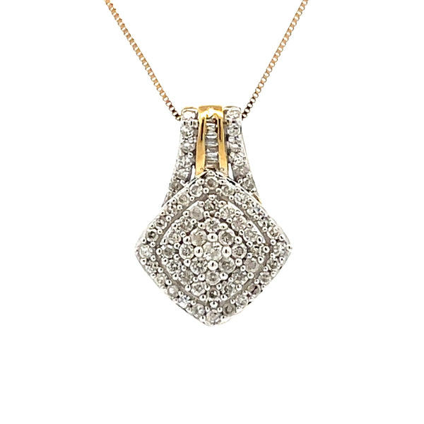 Natural .50ct Diamond Fashion Pendants 10KT Yellow Gold